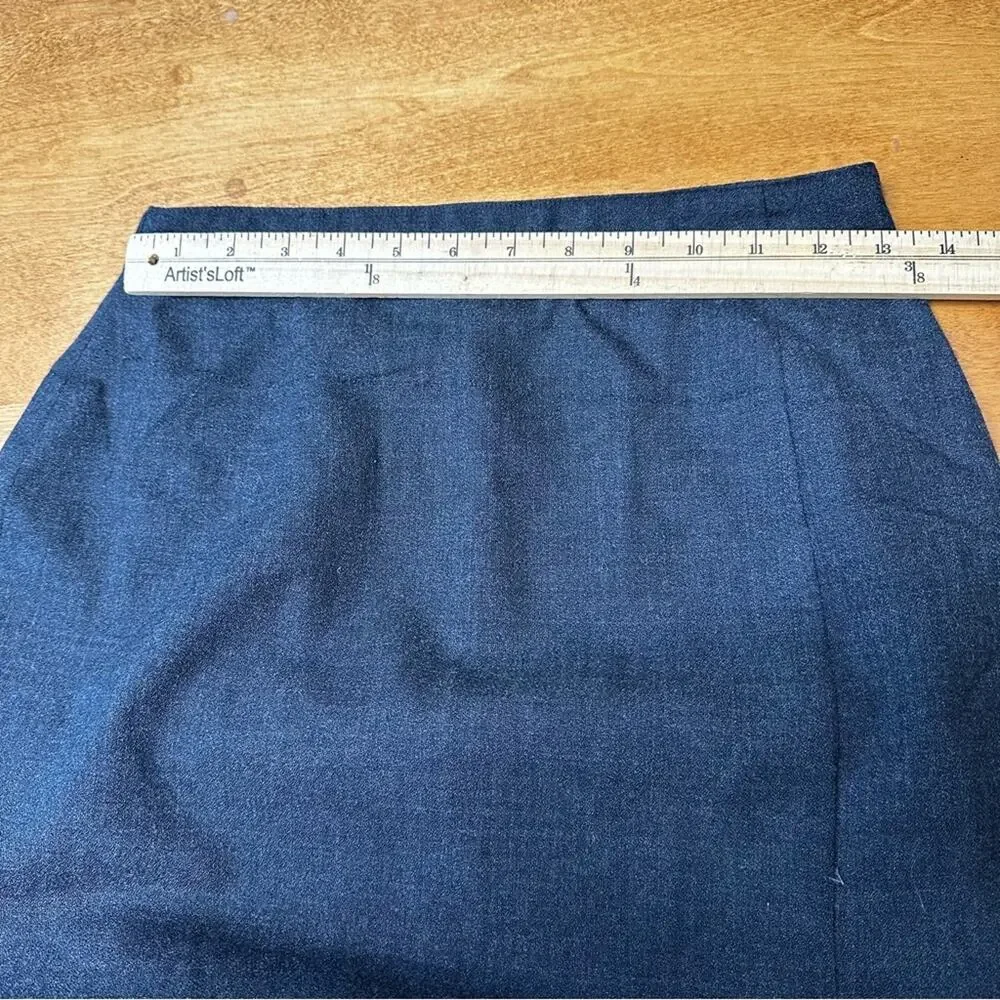 Vintage 90s Gianni Wool Pencil Skirt Gray Office Side Slit Lined Made in‎ USA 6